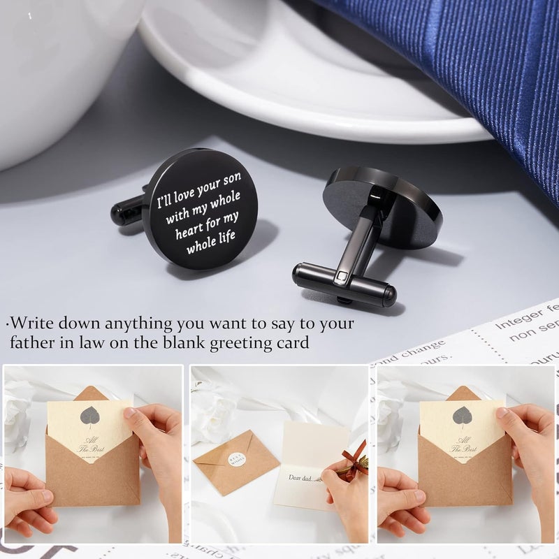 Jeka Father of The Bride and Groom Gifts - Wedding Tie Bars & Cufflinks - Keepsake Anniversary Jewelry for Men - Image 4